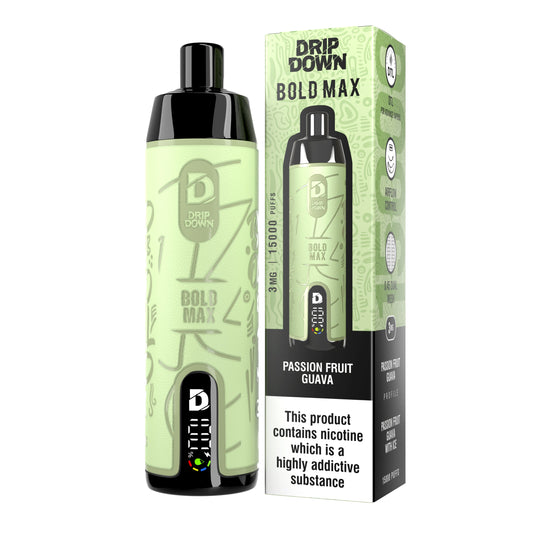 Drip Down Bold Max (DTL) – Passion Fruit Guava (3mg) (15K Puffs)