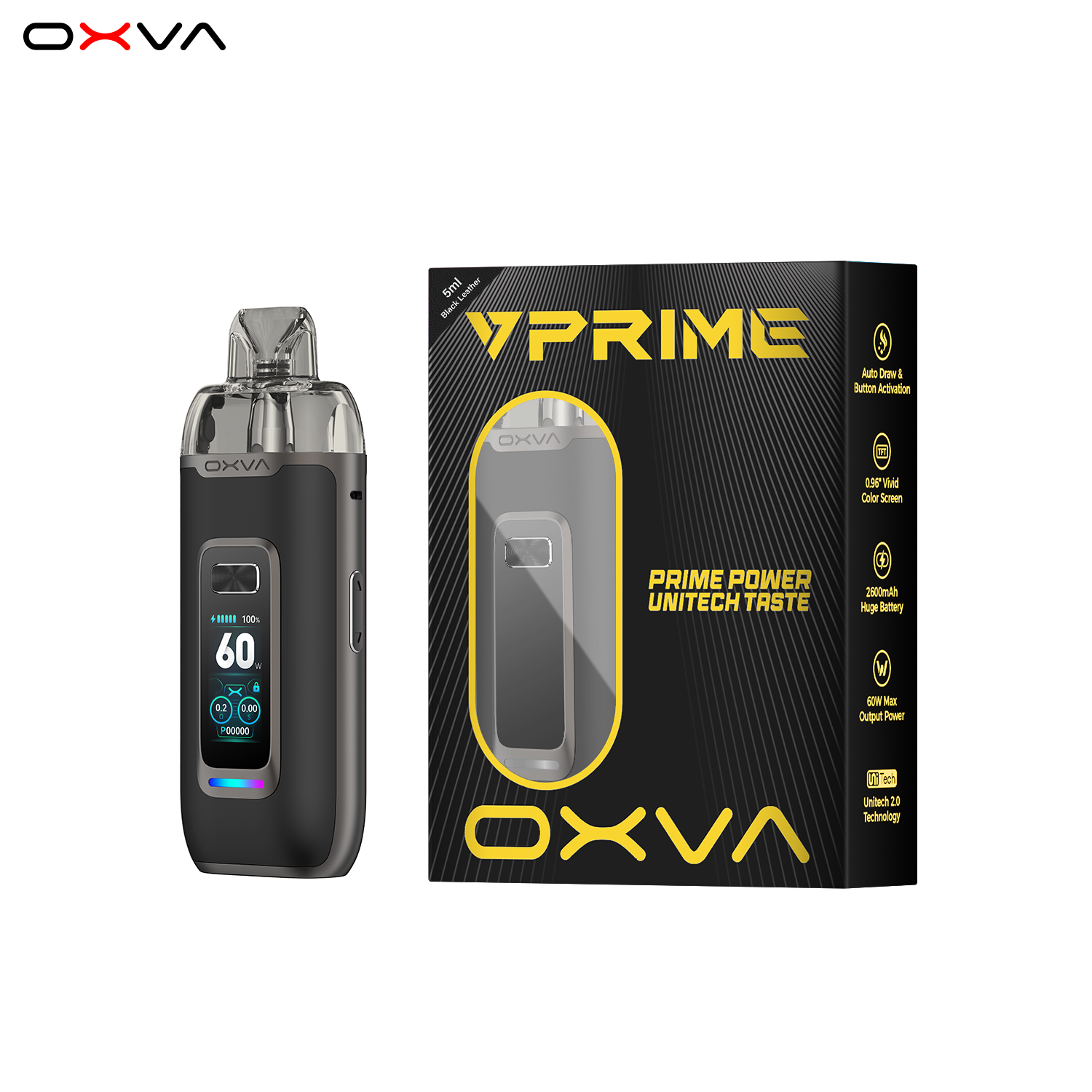 OXVA VPRIME POD KIT BLACK LEATHER