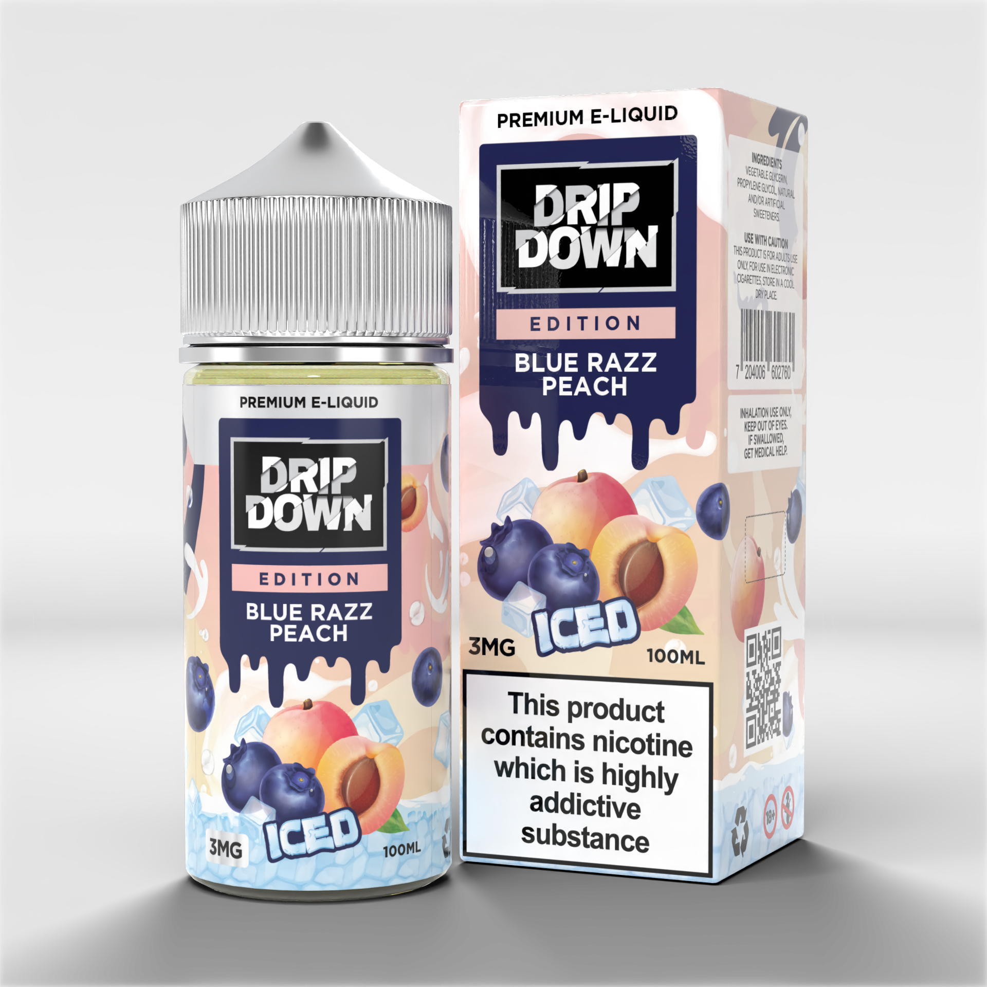 Drip Down Edition Blue Razz Peach Iced 3mg 100ml