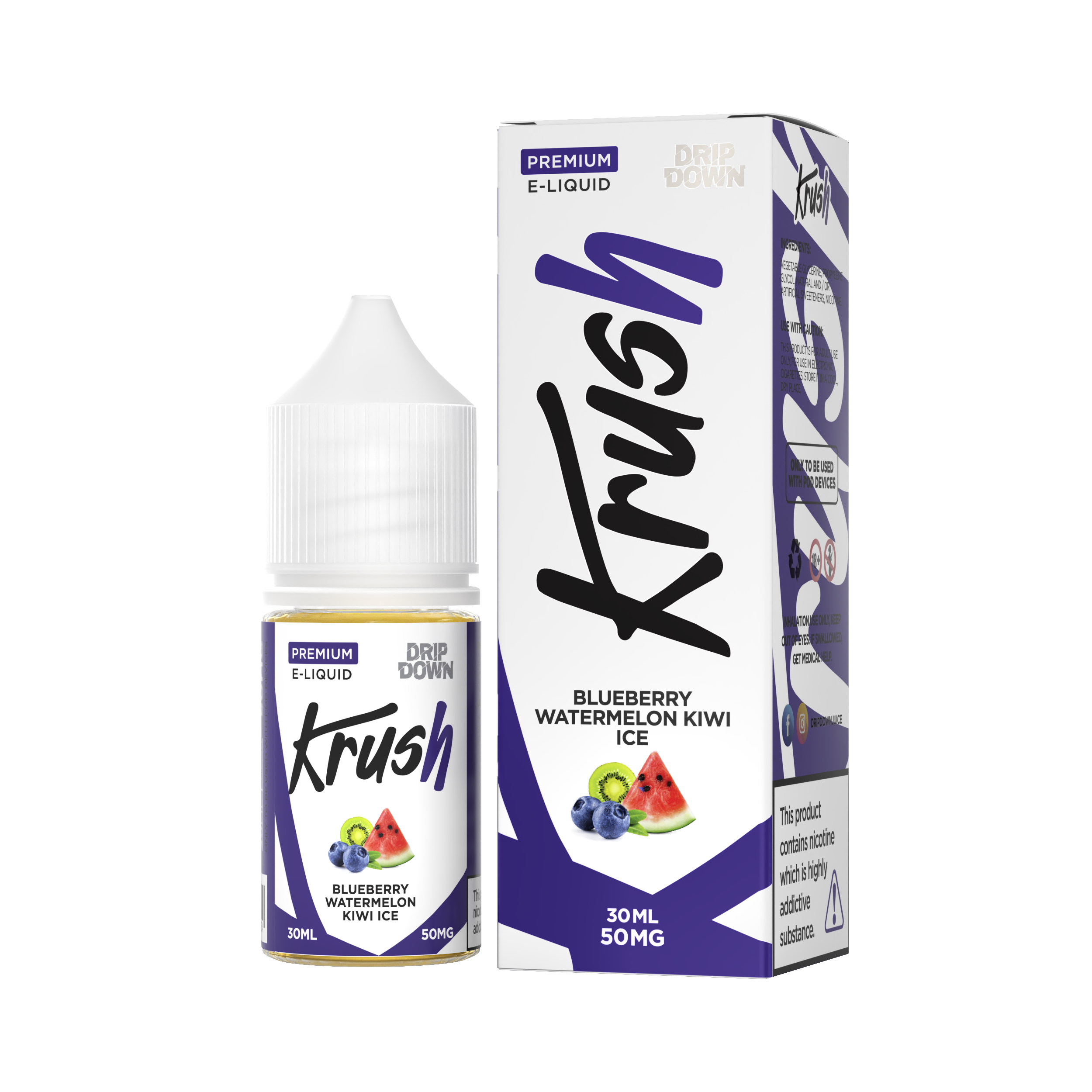 KRUSH BLUEBERRY WATERMELON KIWI ICE 50MG 30ML