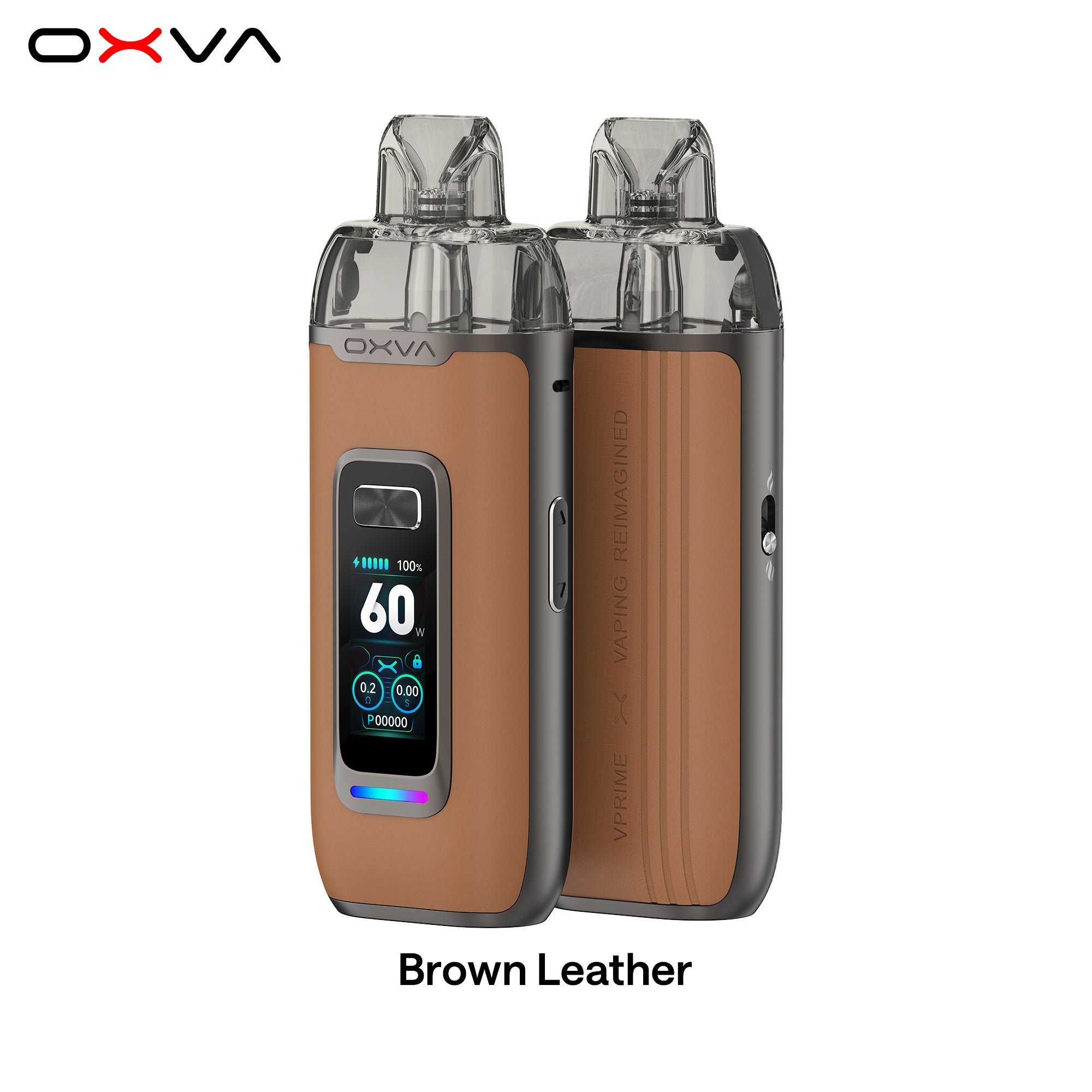 OXVA VPRIME POD KIT BROWN LEATHER