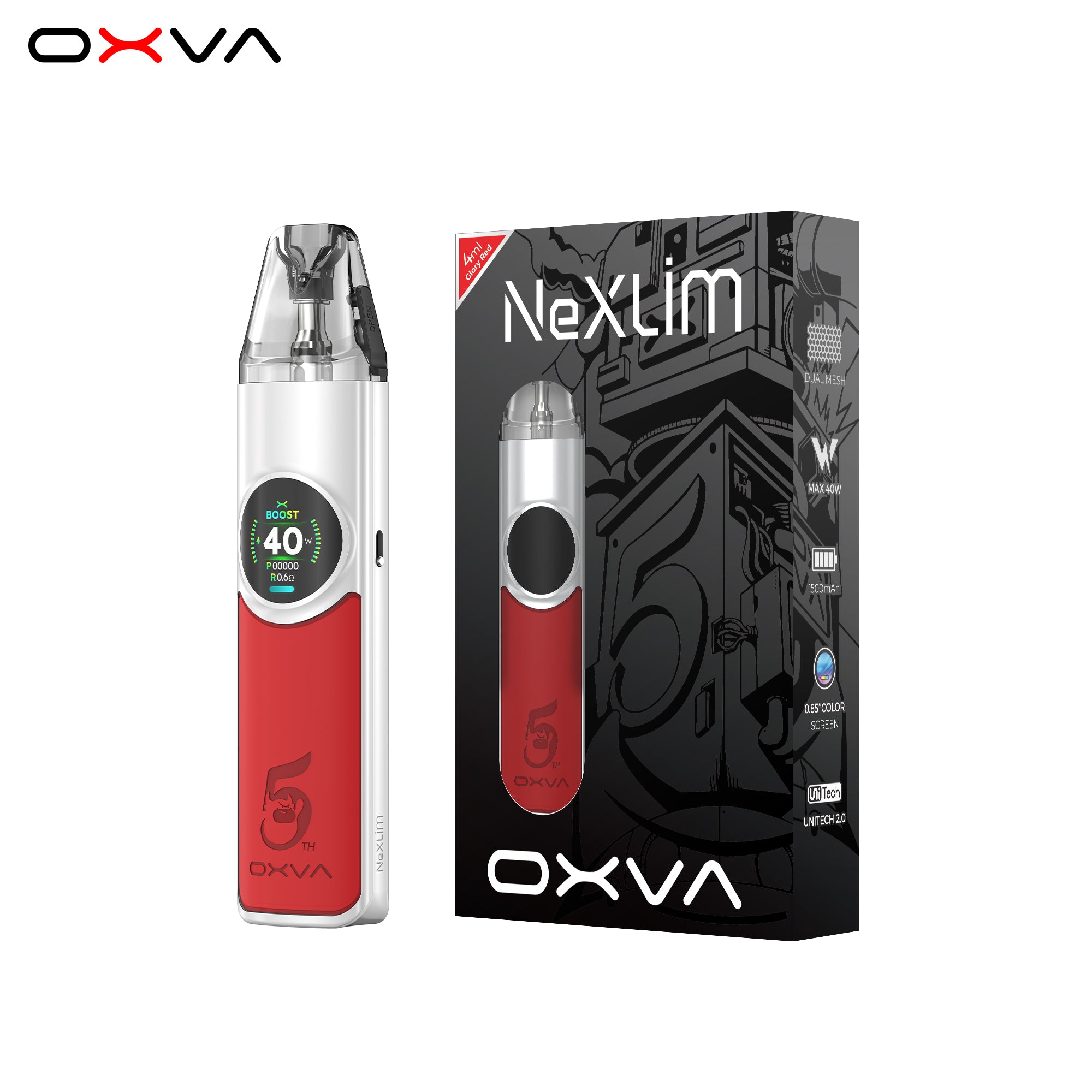 OXVA NEXLIM POD KIT GLORY RED