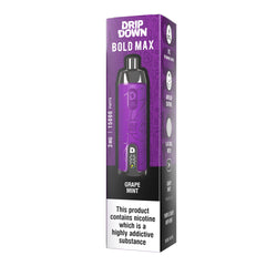 Drip Down Bold Max (DTL) – Grape Mint (3mg) (15K Puffs)