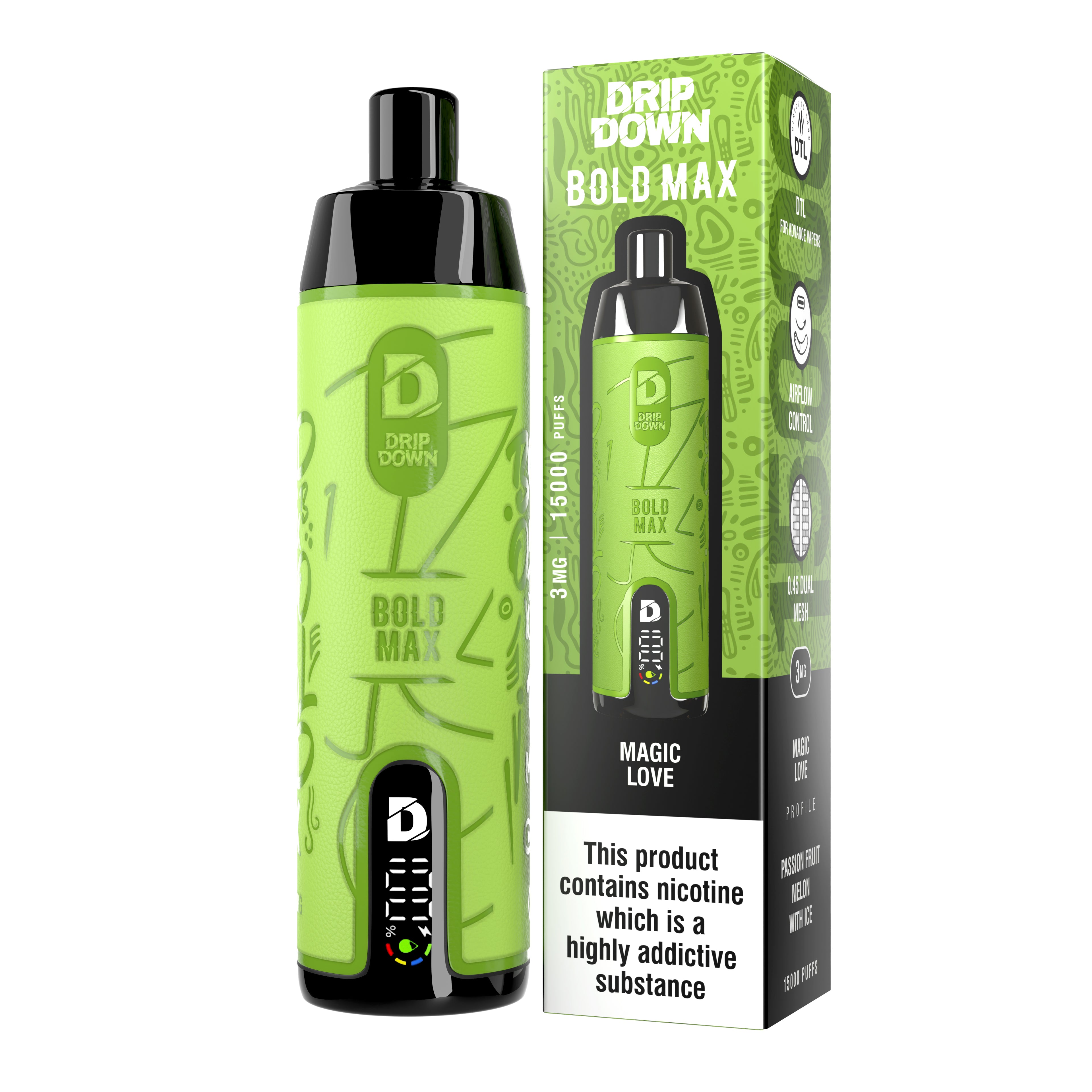 Drip Down Bold Max (DTL) – Magic Love (3mg) (15K Puffs)