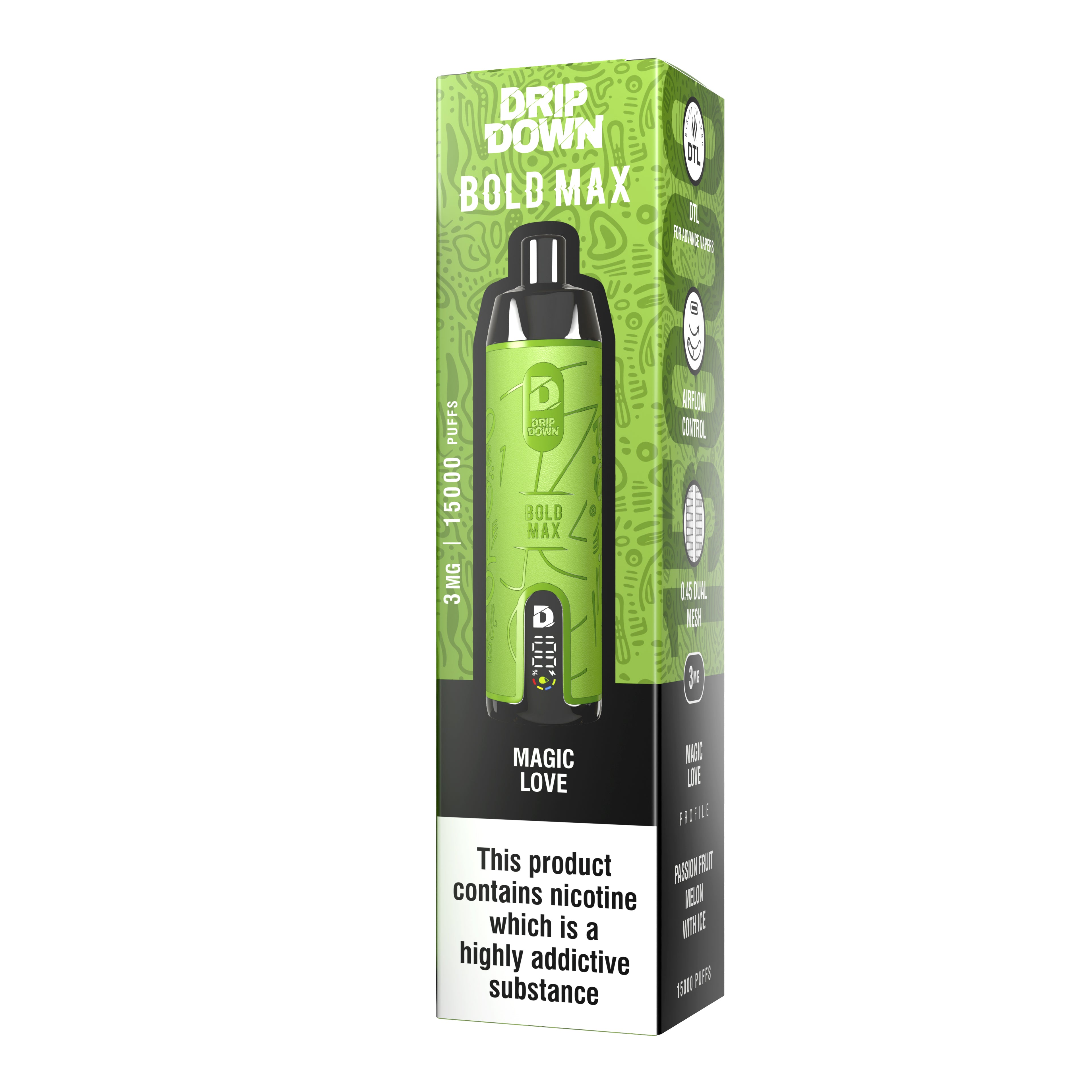 Drip Down Bold Max (DTL) – Magic Love (3mg) (15K Puffs)