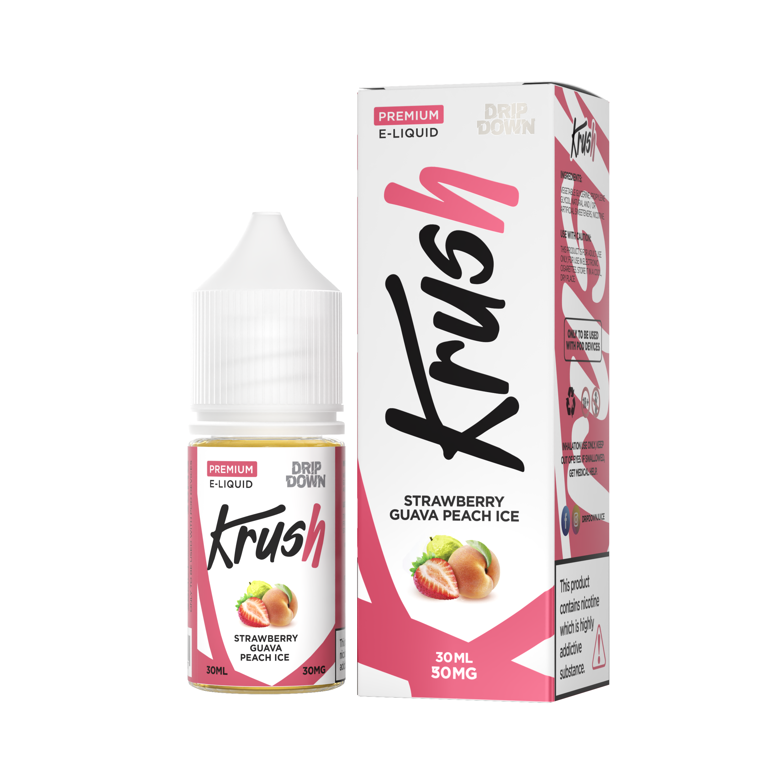 KRUSH STRAWBERRY GUAVA PEACH ICE 30MG 30ML