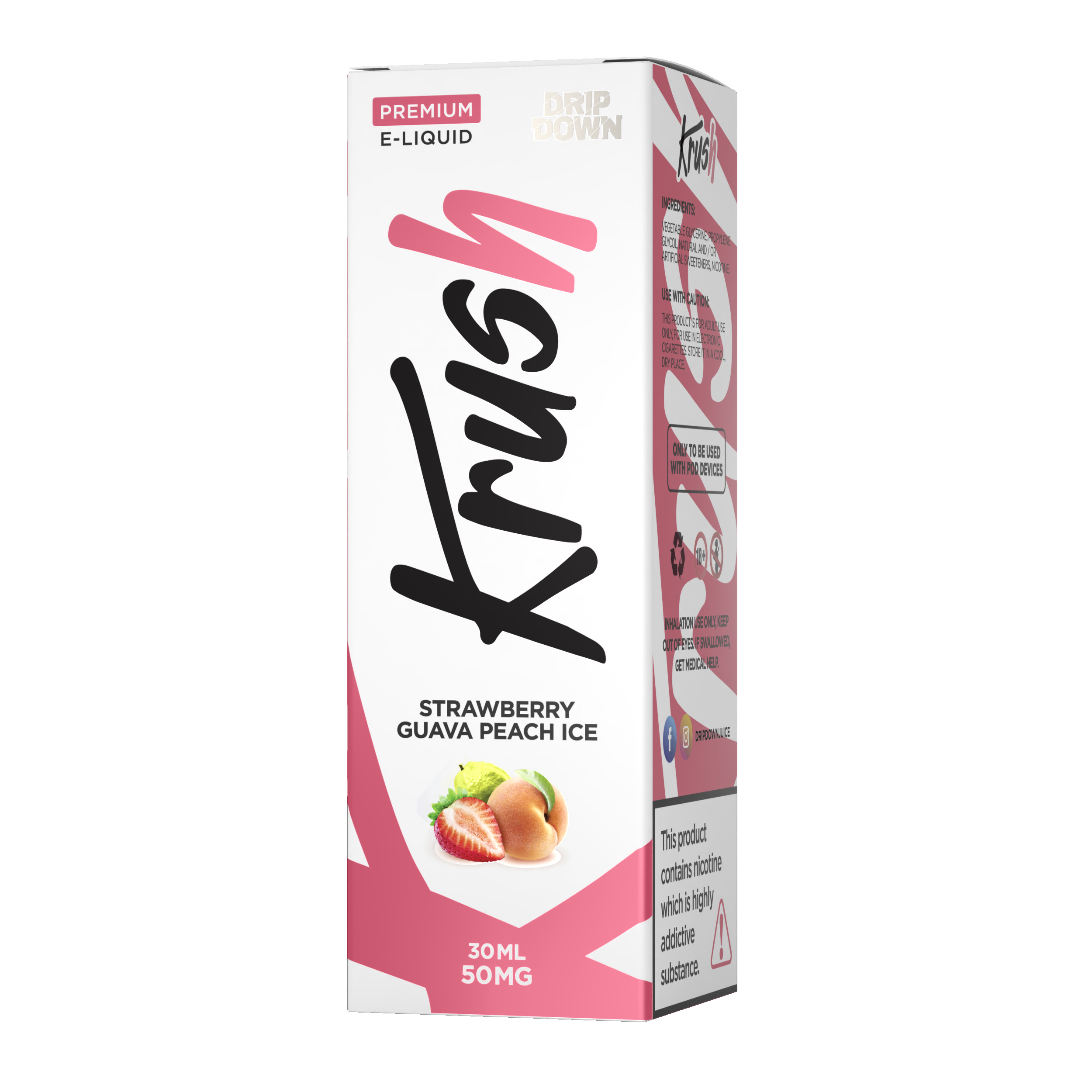 KRUSH STRAWBERRY GUAVA PEACH ICE 50MG 30ML