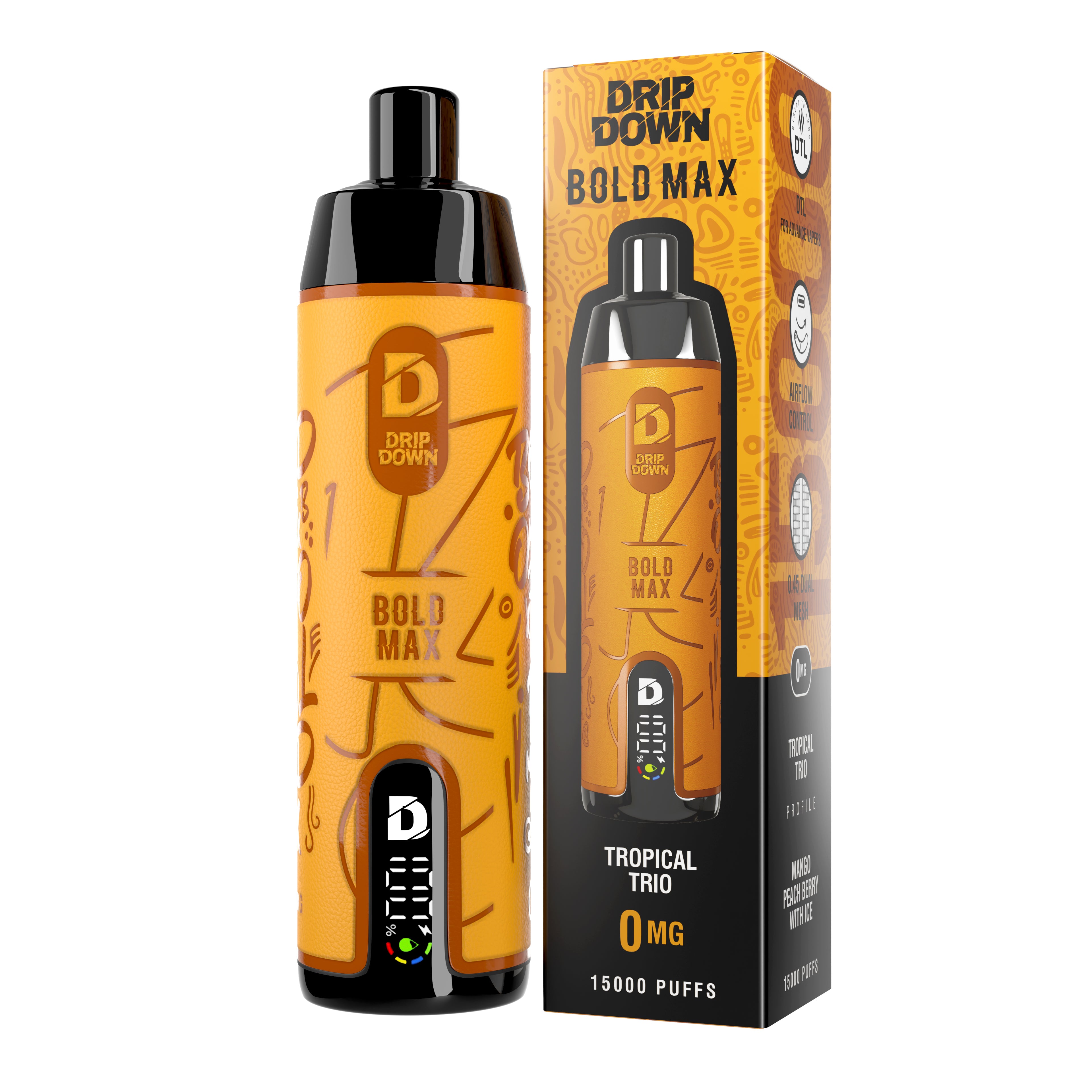 Drip Down Bold Max (DTL) – Tropical Trio (0mg) (15K Puffs)